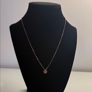 Rose Gold Citrine Heart Pendant Necklace - Women Jewelry